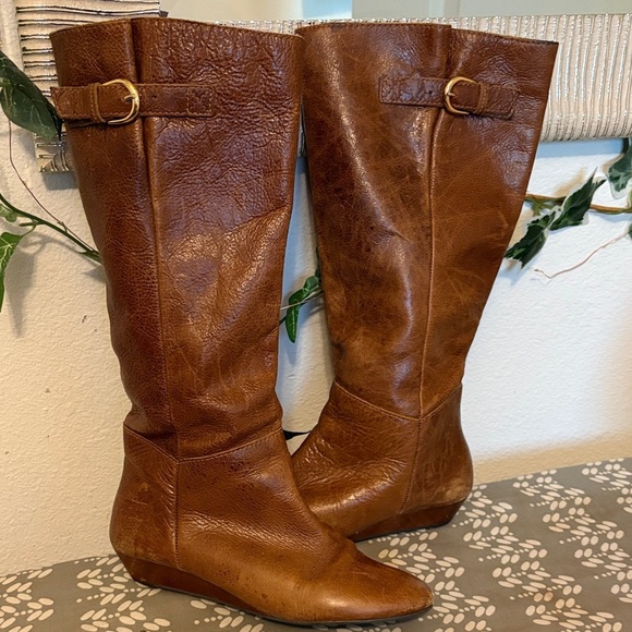 Steven By Steve Madden “Intyce” Brown Leather Heeled Boots - Picture 4 of 7